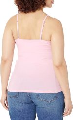 Hanes Women's Stretch Cotton Cami With Built-In Shelf Bra, Women’s Cotton Tank, Women’s Stretch Cotton Camisole - Image 2